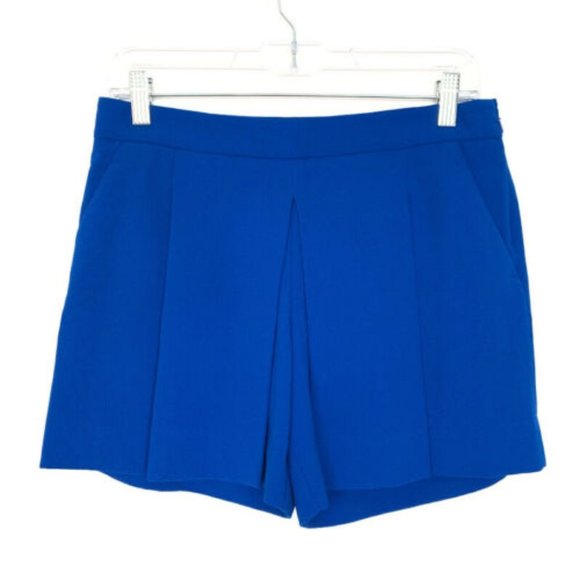 The Limited Pants - The‎ Limited Blue Crepe Pleated Front Shorts